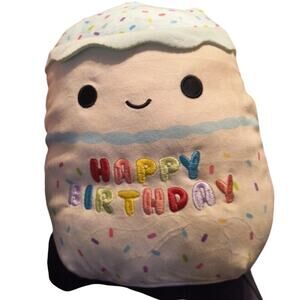 Squishmallows Kiks "Happy Birthday" Cake Plush BLUE NWT